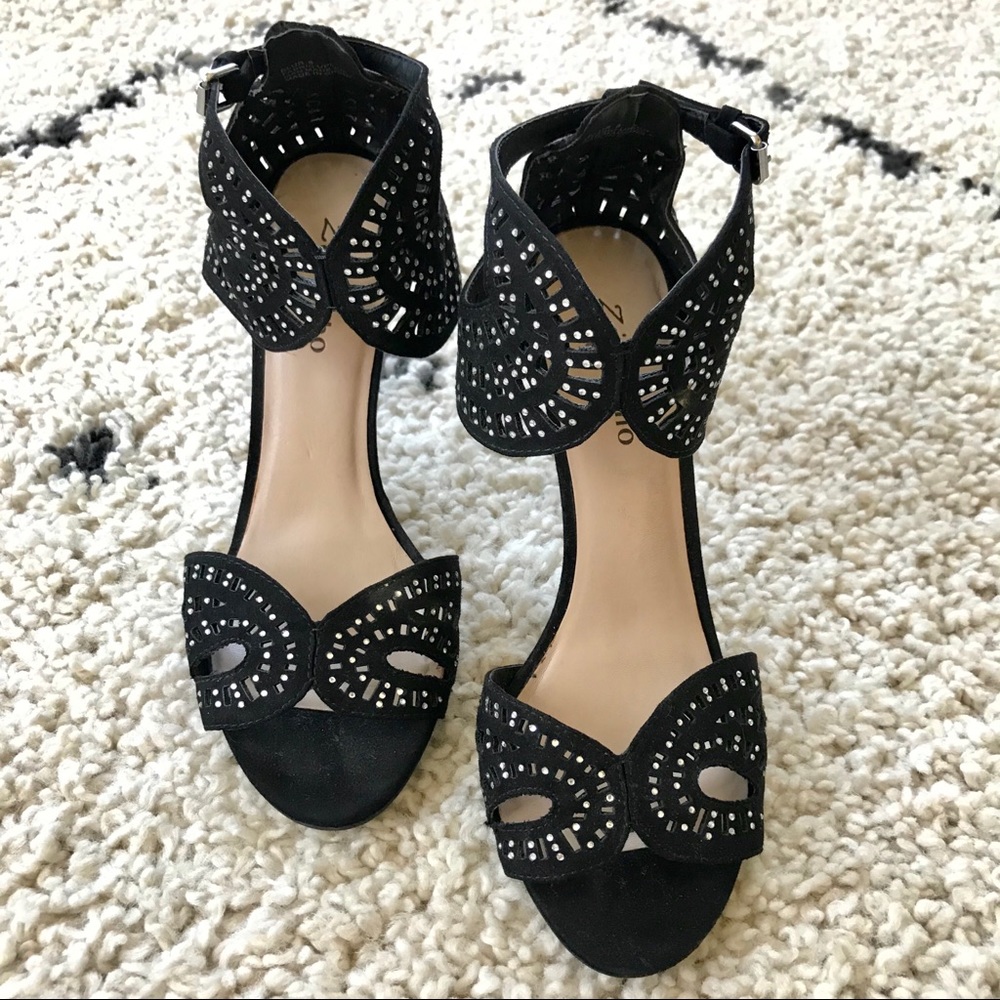 Zigi Soho Blur Studded Ankle Wrap Heels - Picture 3 of 6